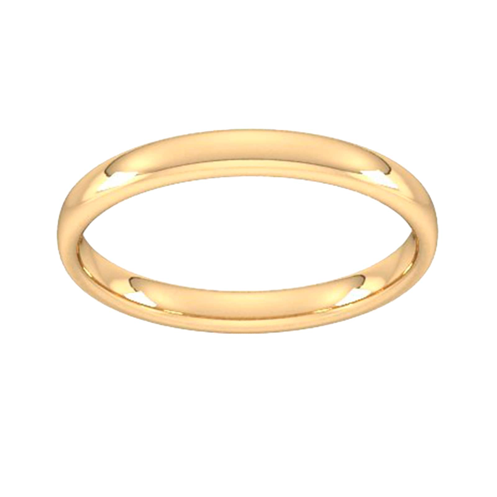 2.5mm Slight Court Standard Wedding Ring In 9 Carat Yellow Gold - Ring Size H