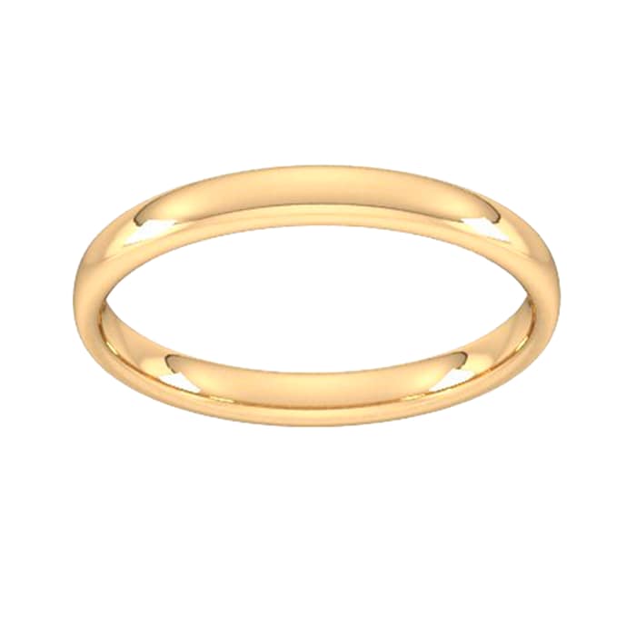 Goldsmiths 2.5mm Slight Court Standard  Wedding Ring In 9 Carat Yellow Gold - Ring Size J