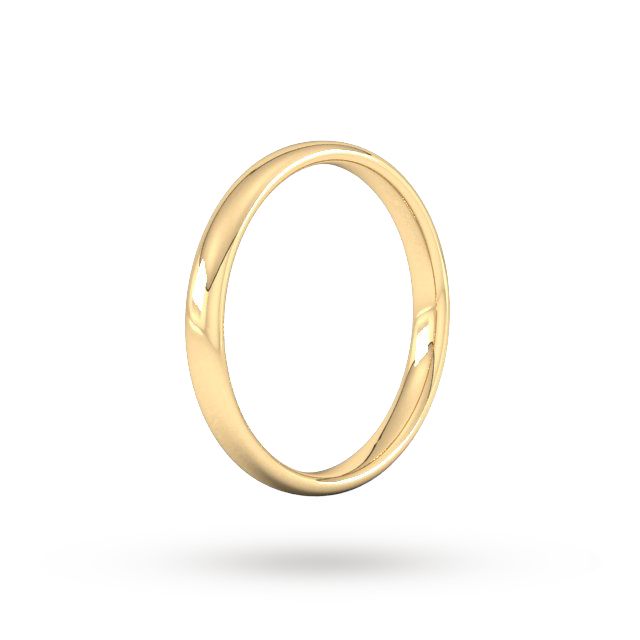 Goldsmiths 2.5mm Slight Court Standard  Wedding Ring In 9 Carat Yellow Gold - Ring Size P