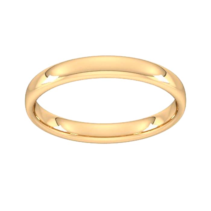 Goldsmiths 3mm Slight Court Standard  Wedding Ring In 9 Carat Yellow Gold