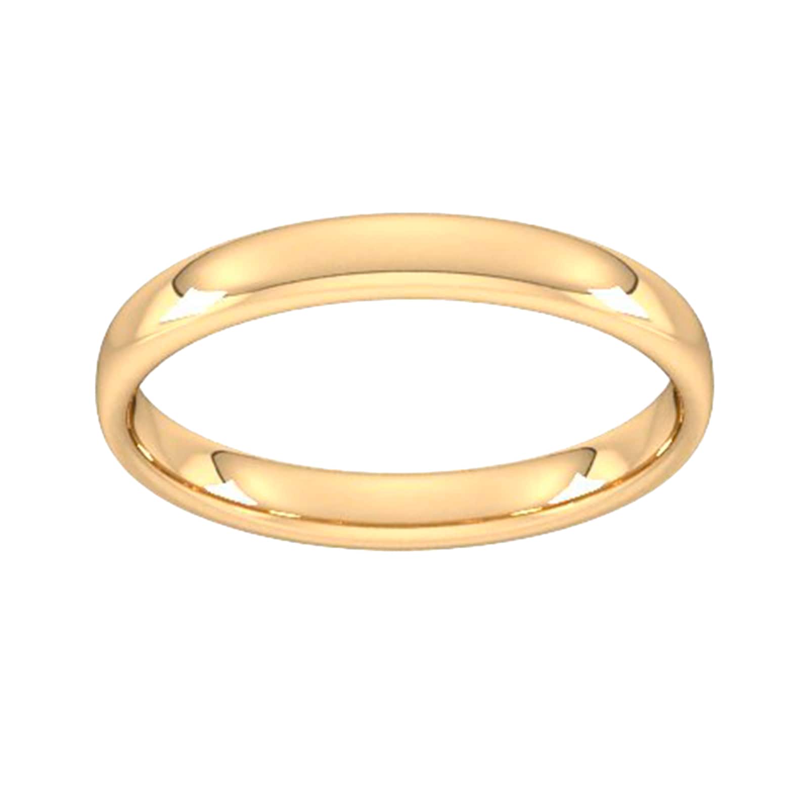 Goldsmiths 3mm Slight Court Standard  Wedding Ring In 9 Carat Yellow Gold