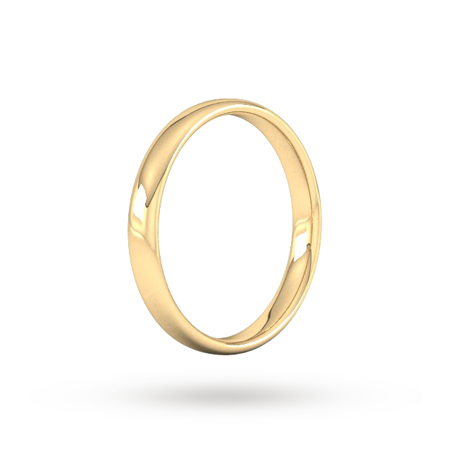 Goldsmiths 3mm Slight Court Standard  Wedding Ring In 9 Carat Yellow Gold - Ring Size J