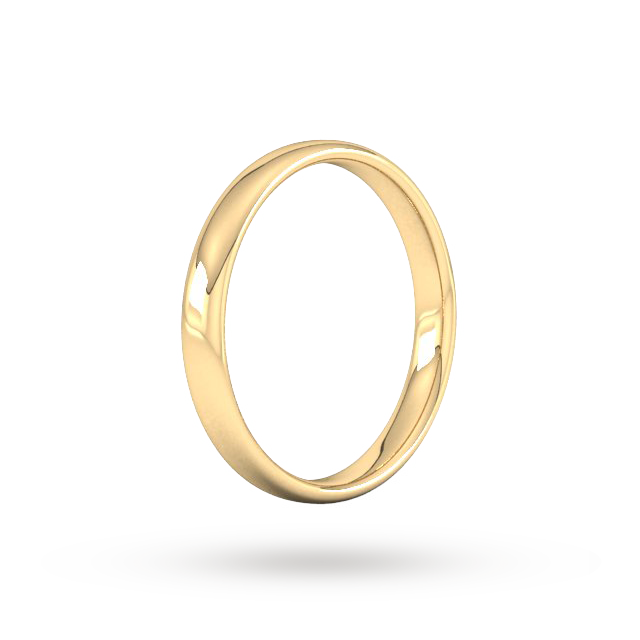 Goldsmiths 3mm Slight Court Standard  Wedding Ring In 9 Carat Yellow Gold