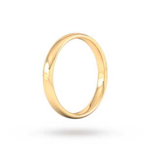 Goldsmiths 3mm Slight Court Standard  Wedding Ring In 9 Carat Yellow Gold