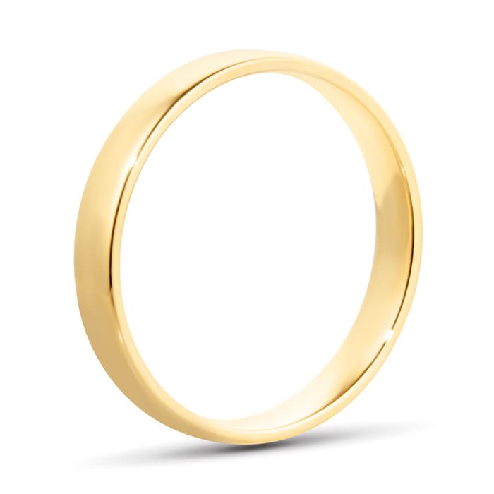 Goldsmiths 4mm Slight Court Standard  Wedding Ring In 9 Carat Yellow Gold