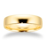 Goldsmiths 5mm Slight Court Standard  Wedding Ring In 9 Carat Yellow Gold - Ring Size P