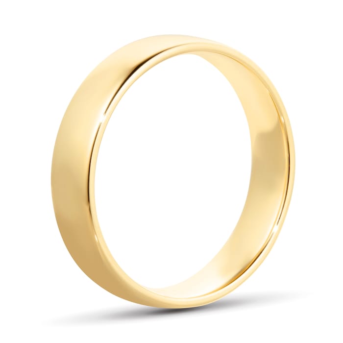 Goldsmiths 5mm Slight Court Standard  Wedding Ring In 9 Carat Yellow Gold