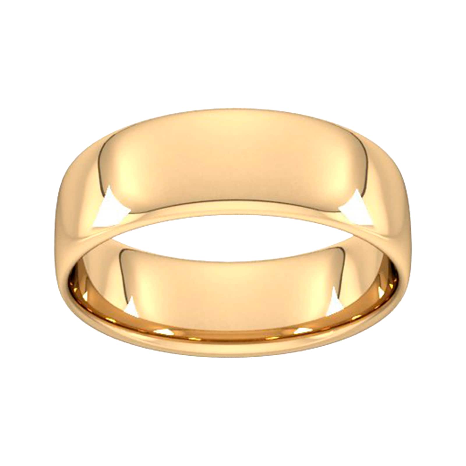 Goldsmiths 7mm Slight Court Standard  Wedding Ring In 9 Carat Yellow Gold