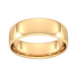 Goldsmiths 7mm Slight Court Standard  Wedding Ring In 9 Carat Yellow Gold