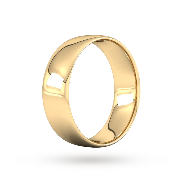 Goldsmiths 7mm Slight Court Standard  Wedding Ring In 9 Carat Yellow Gold