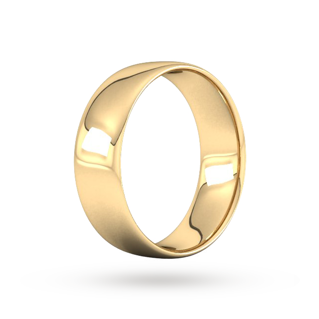 Goldsmiths 7mm Slight Court Standard  Wedding Ring In 9 Carat Yellow Gold - Ring Size Q