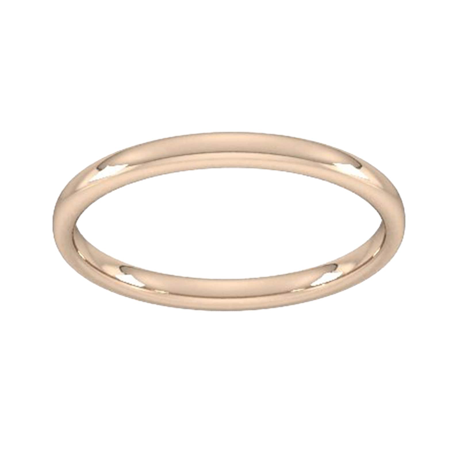 Goldsmiths 2mm Slight Court Standard  Wedding Ring In 9 Carat Rose Gold