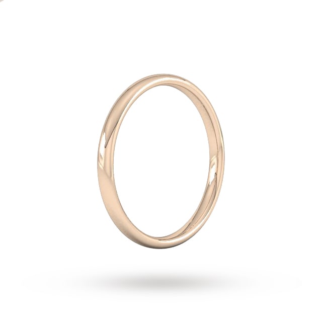 Goldsmiths 2mm Slight Court Standard  Wedding Ring In 9 Carat Rose Gold - Ring Size K