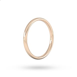 Goldsmiths 2mm Slight Court Standard  Wedding Ring In 9 Carat Rose Gold