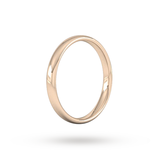 Goldsmiths 2.5mm Slight Court Standard  Wedding Ring In 9 Carat Rose Gold