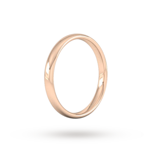Goldsmiths 2.5mm Slight Court Standard  Wedding Ring In 9 Carat Rose Gold