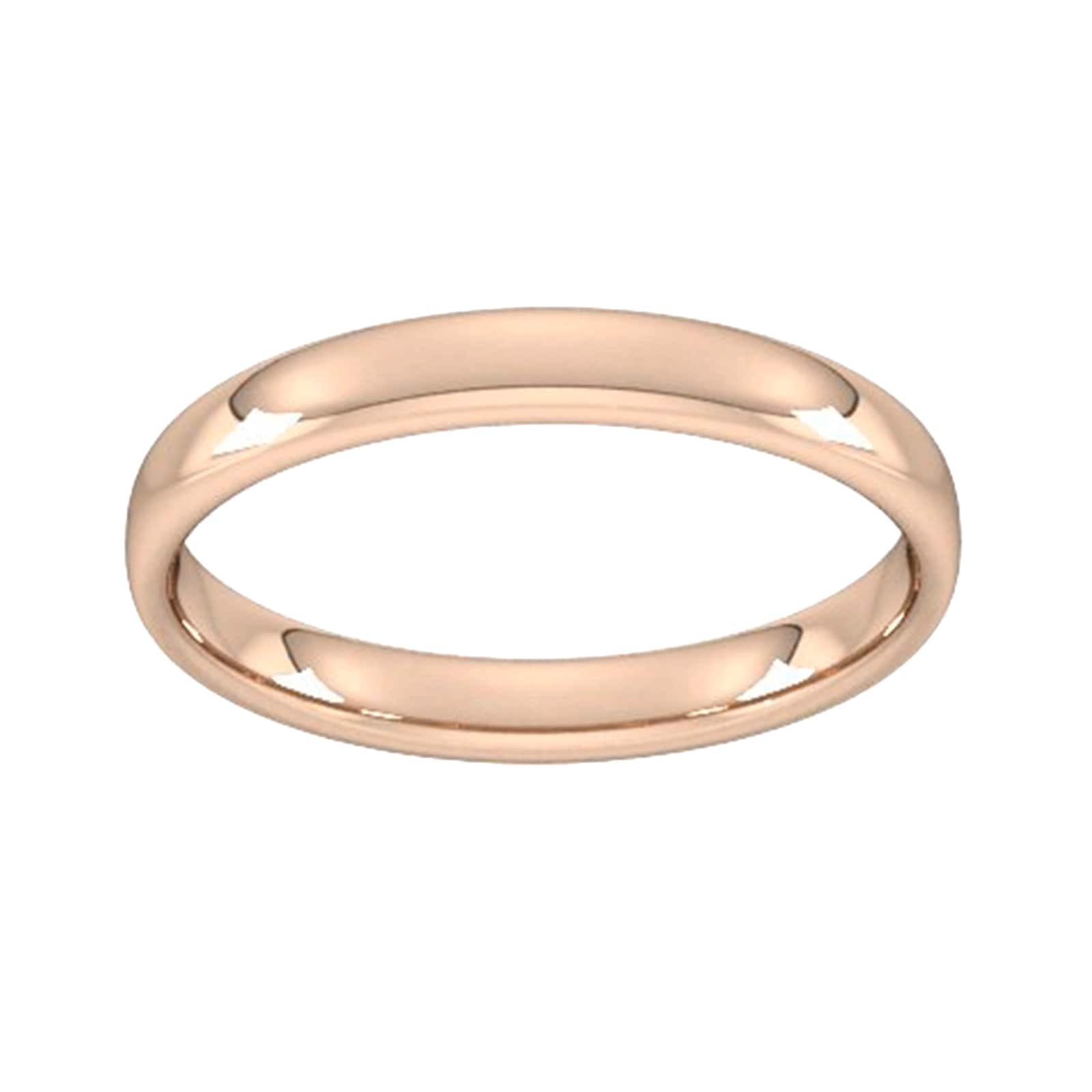 3mm Slight Court Standard Wedding Ring In 9 Carat Rose Gold - Ring Size T