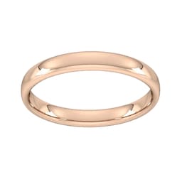 08300050 - 3mm Slight Court Standard Wedding Ring In 9 Carat Rose Gold