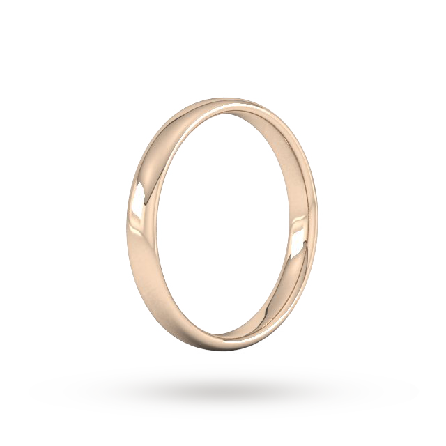 Goldsmiths 3mm Slight Court Standard  Wedding Ring In 9 Carat Rose Gold