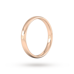 Best Luxury 
3mm Slight Court Standard  Wedding Ring In 9 Carat Rose Gold