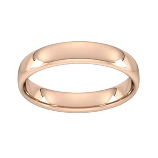 Goldsmiths 4mm Slight Court Standard  Wedding Ring In 9 Carat Rose Gold