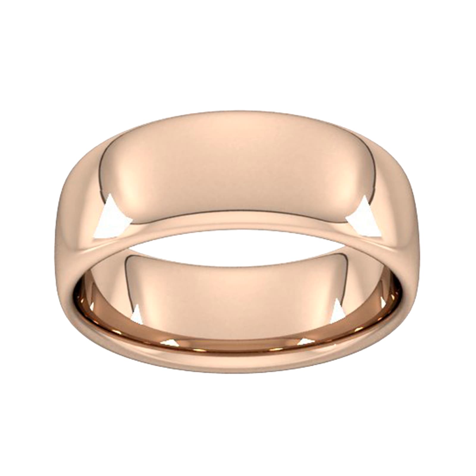 8mm Slight Court Heavy Wedding Ring In 9 Carat Rose Gold - Ring Size P