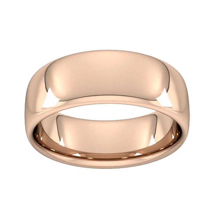 Goldsmiths 8mm Slight Court Heavy  Wedding Ring In 9 Carat Rose Gold - Ring Size Q
