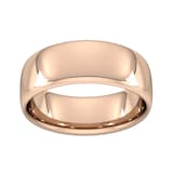 Goldsmiths 8mm Slight Court Heavy  Wedding Ring In 9 Carat Rose Gold