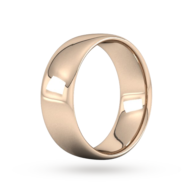 Goldsmiths 8mm Slight Court Heavy Wedding Ring In 9 Carat Rose Gold - Ring Size S