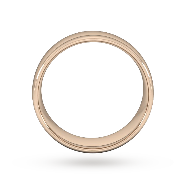Goldsmiths 8mm Slight Court Heavy Wedding Ring In 9 Carat Rose Gold - Ring Size S