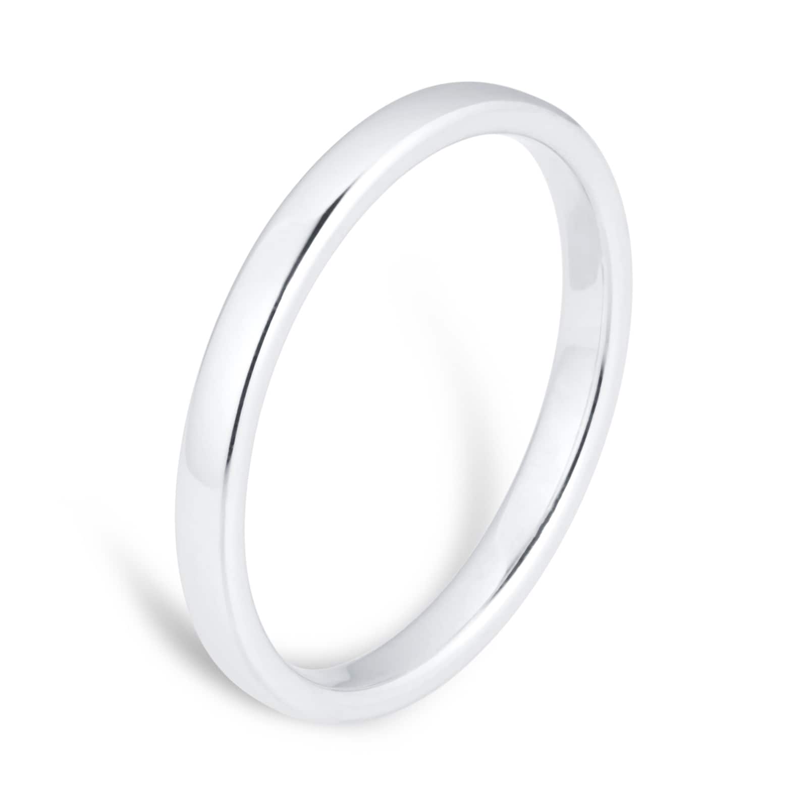 Goldsmiths 2mm Slight Court Standard Wedding Ring In 18 Carat White Gold - Ring Size N Goldsmiths 2mm Slight Court Standard Wedding Ring In 18 Carat White Gold - Ring Size N