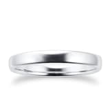 Goldsmiths 2.5mm Slight Court Standard  Wedding Ring In 18 Carat White Gold - Ring Size L