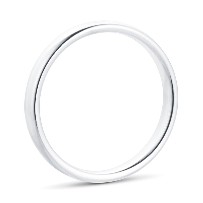 Goldsmiths 2.5mm Slight Court Standard  Wedding Ring In 18 Carat White Gold - Ring Size K