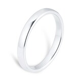 Goldsmiths 2.5mm Slight Court Standard  Wedding Ring In 18 Carat White Gold
