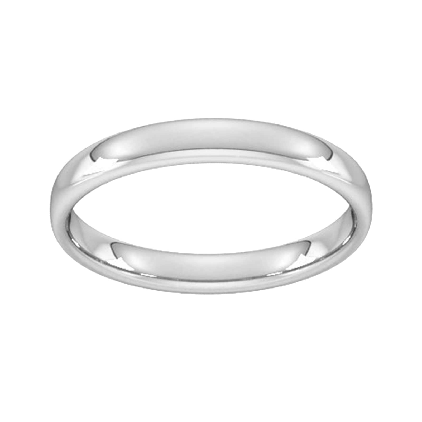 3mm Slight Court Standard Wedding Ring In 18 Carat White Gold - Ring Size K