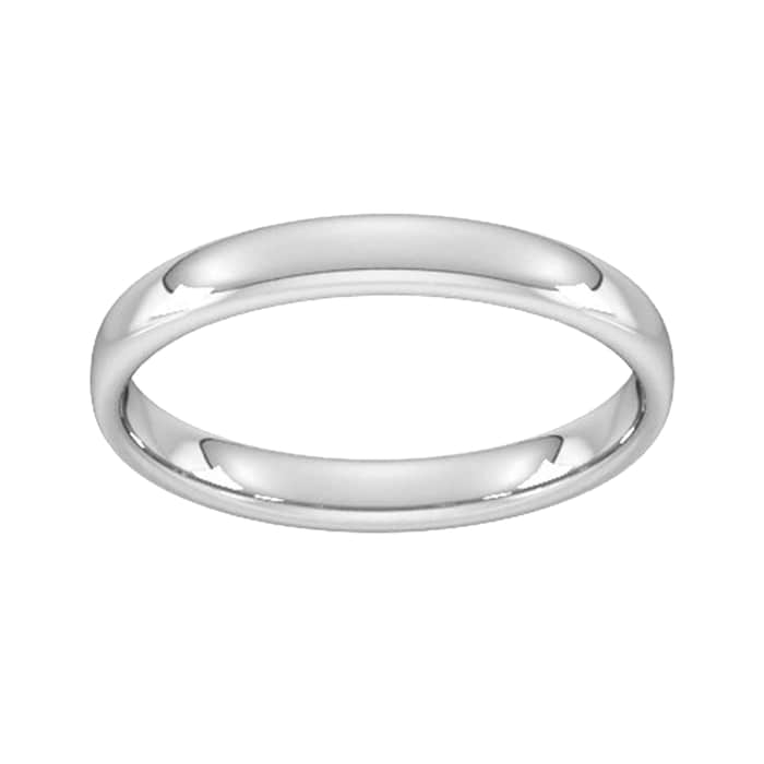 Goldsmiths 3mm Slight Court Standard  Wedding Ring In 18 Carat White Gold - Ring Size K