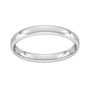 Goldsmiths 3mm Slight Court Standard  Wedding Ring In 18 Carat White Gold