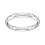 Goldsmiths 3mm Slight Court Standard  Wedding Ring In 18 Carat White Gold