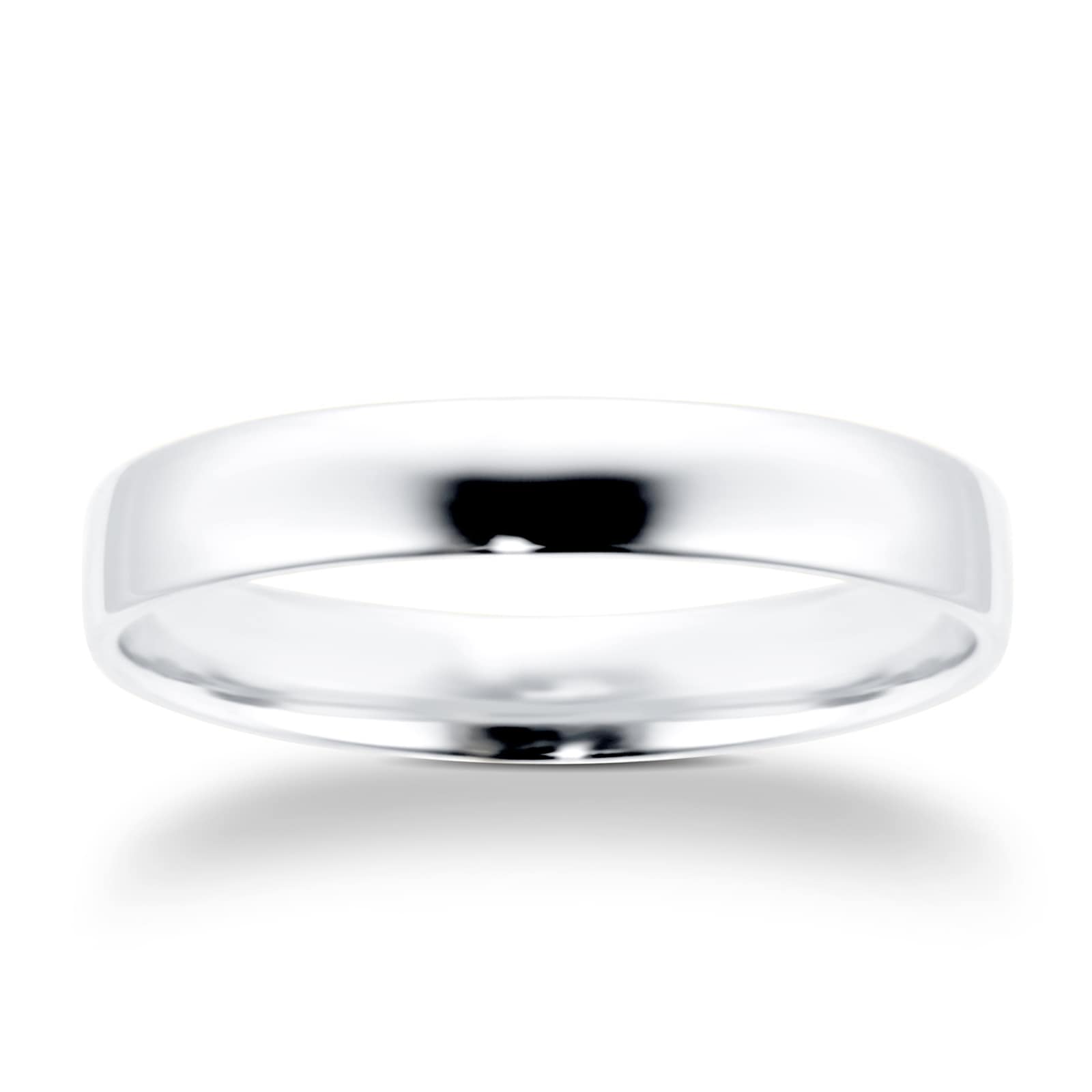 4mm Slight Court Standard Wedding Ring In 18 Carat White Gold - Ring Size Q