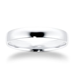08300075 - 4mm Slight Court Standard Wedding Ring In 18 Carat White Gold
