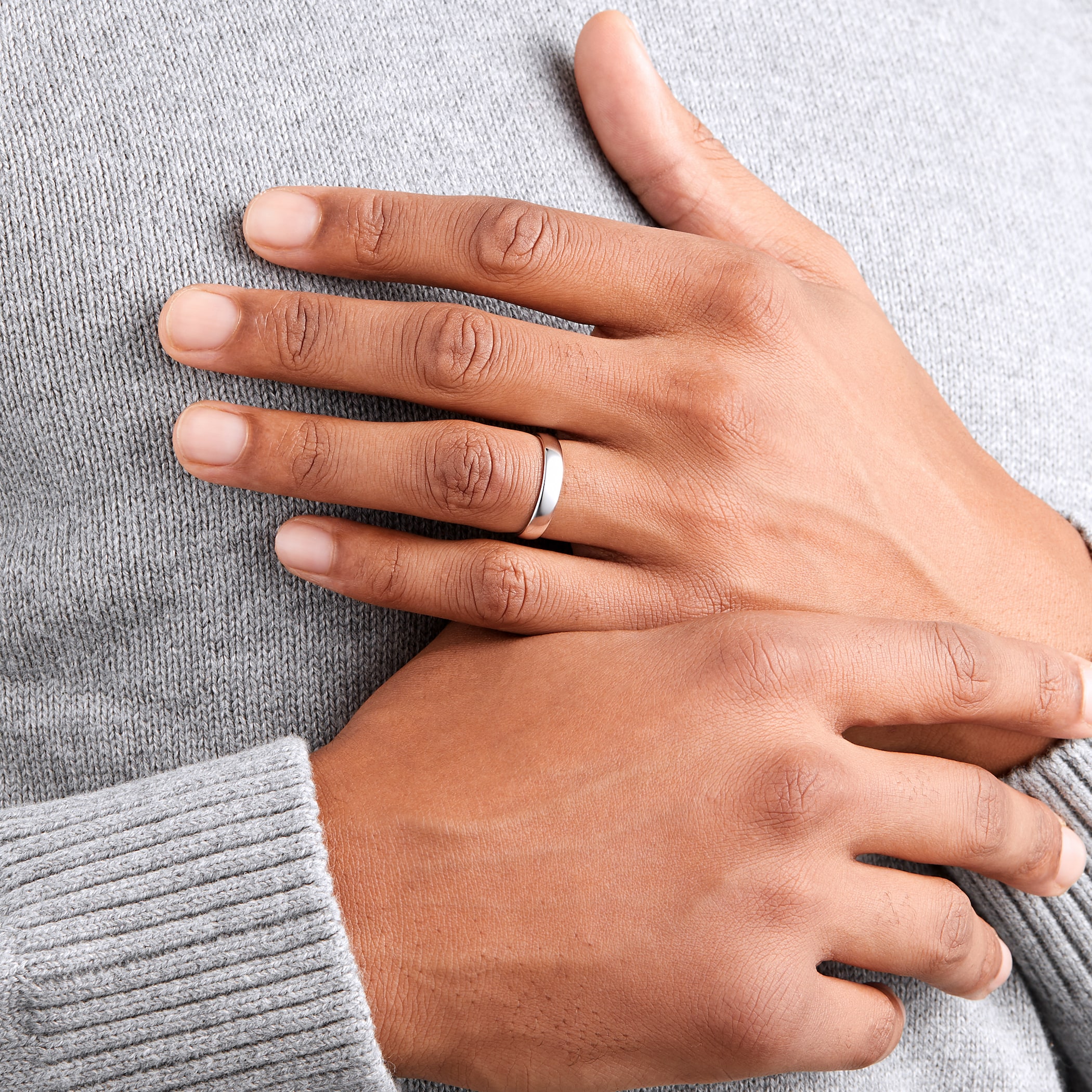 Goldsmiths 4mm Slight Court Standard Wedding Ring In 18 Carat White Gold - Ring Size L Goldsmiths 4mm Slight Court Standard Wedding Ring In 18 Carat White Gold - Ring Size L
