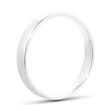 Goldsmiths 4mm Slight Court Standard  Wedding Ring In 18 Carat White Gold - Ring Size P