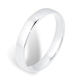 Goldsmiths 4mm Slight Court Standard  Wedding Ring In 18 Carat White Gold - Ring Size Q