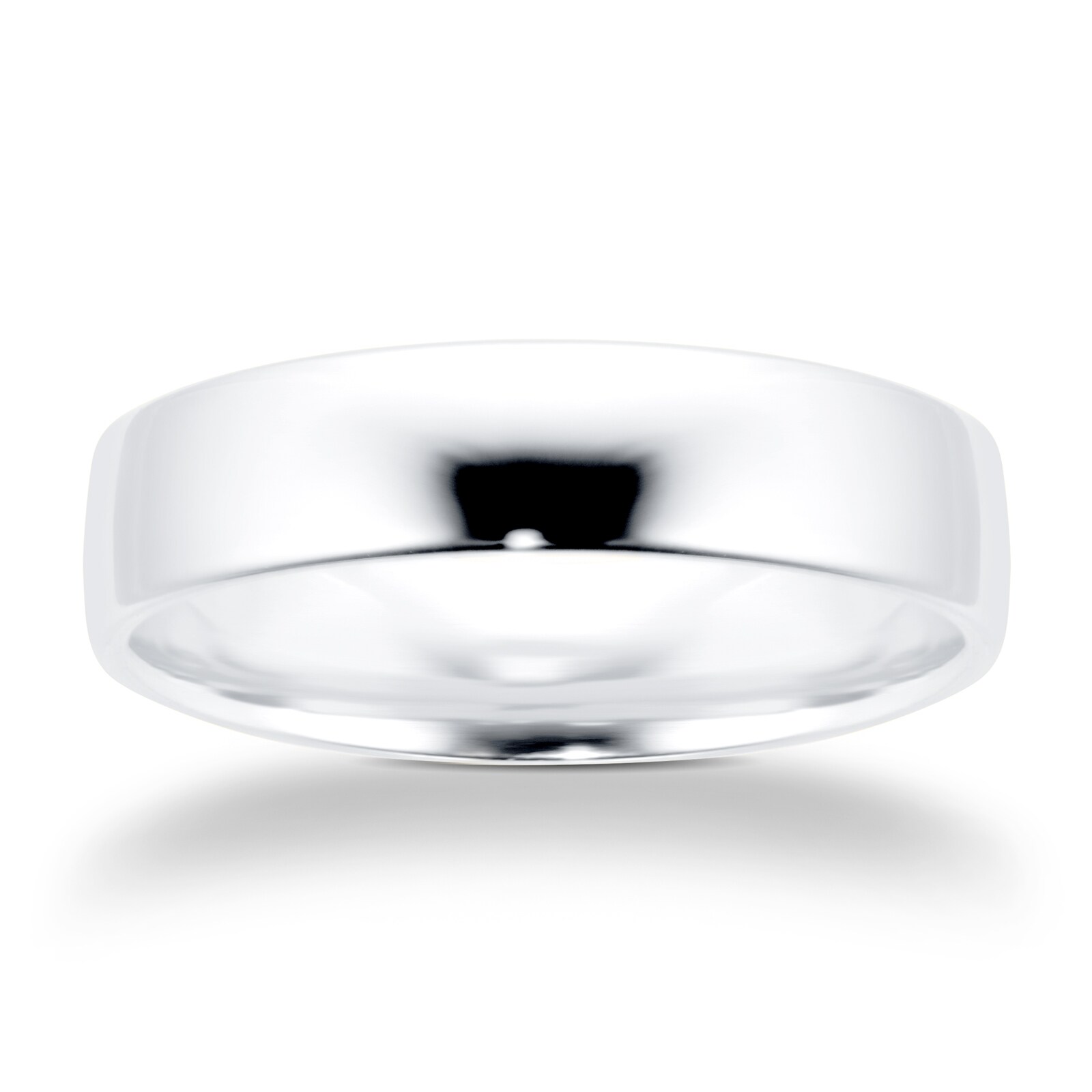 5mm Slight Court Standard Wedding Ring In 18 Carat White Gold - Ring Size Y