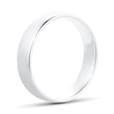 Goldsmiths 5mm Slight Court Standard  Wedding Ring In 18 Carat White Gold - Ring Size P