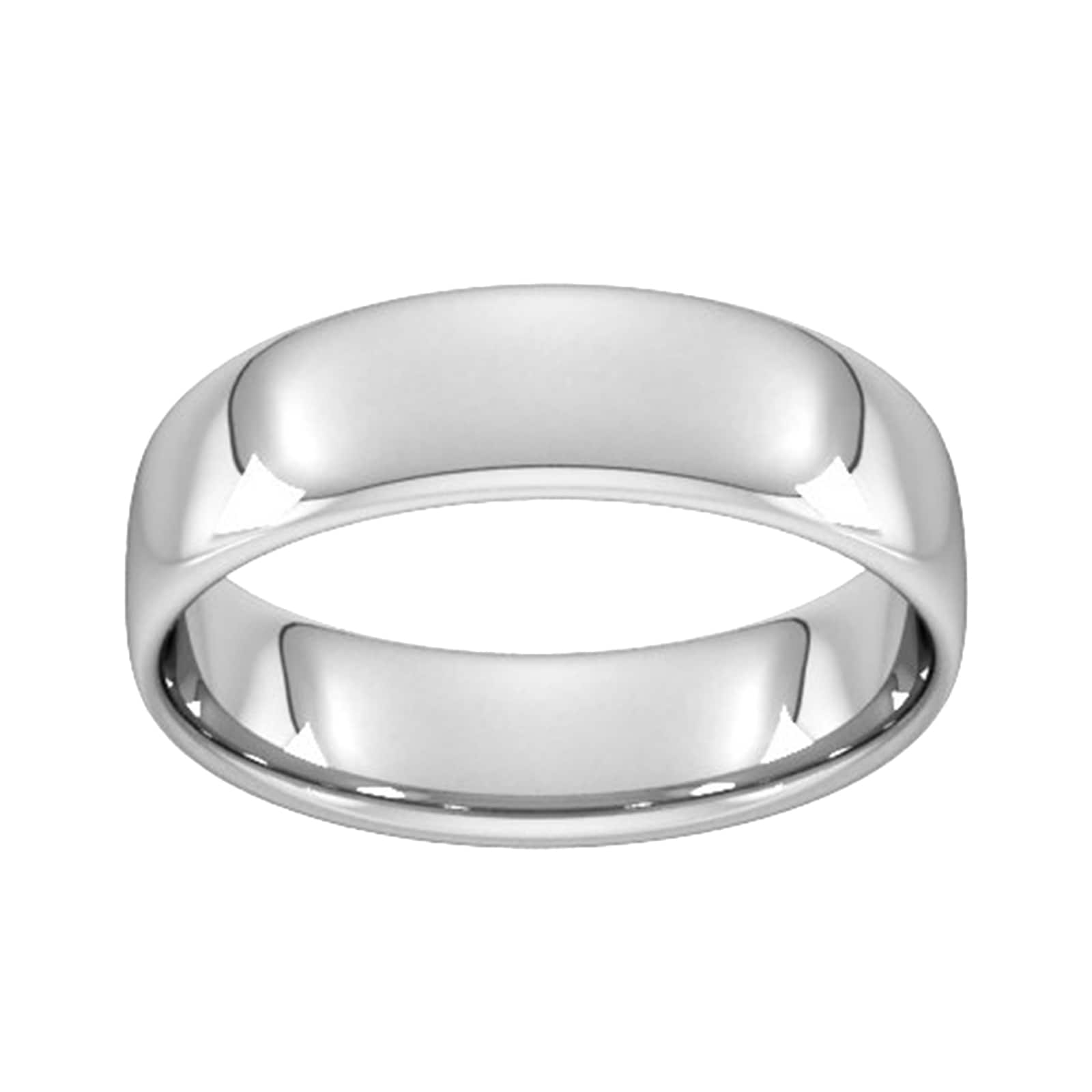 Goldsmiths 6mm Slight Court Standard  Wedding Ring In 18 Carat White Gold