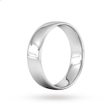 Goldsmiths 6mm Slight Court Standard  Wedding Ring In 18 Carat White Gold - Ring Size S