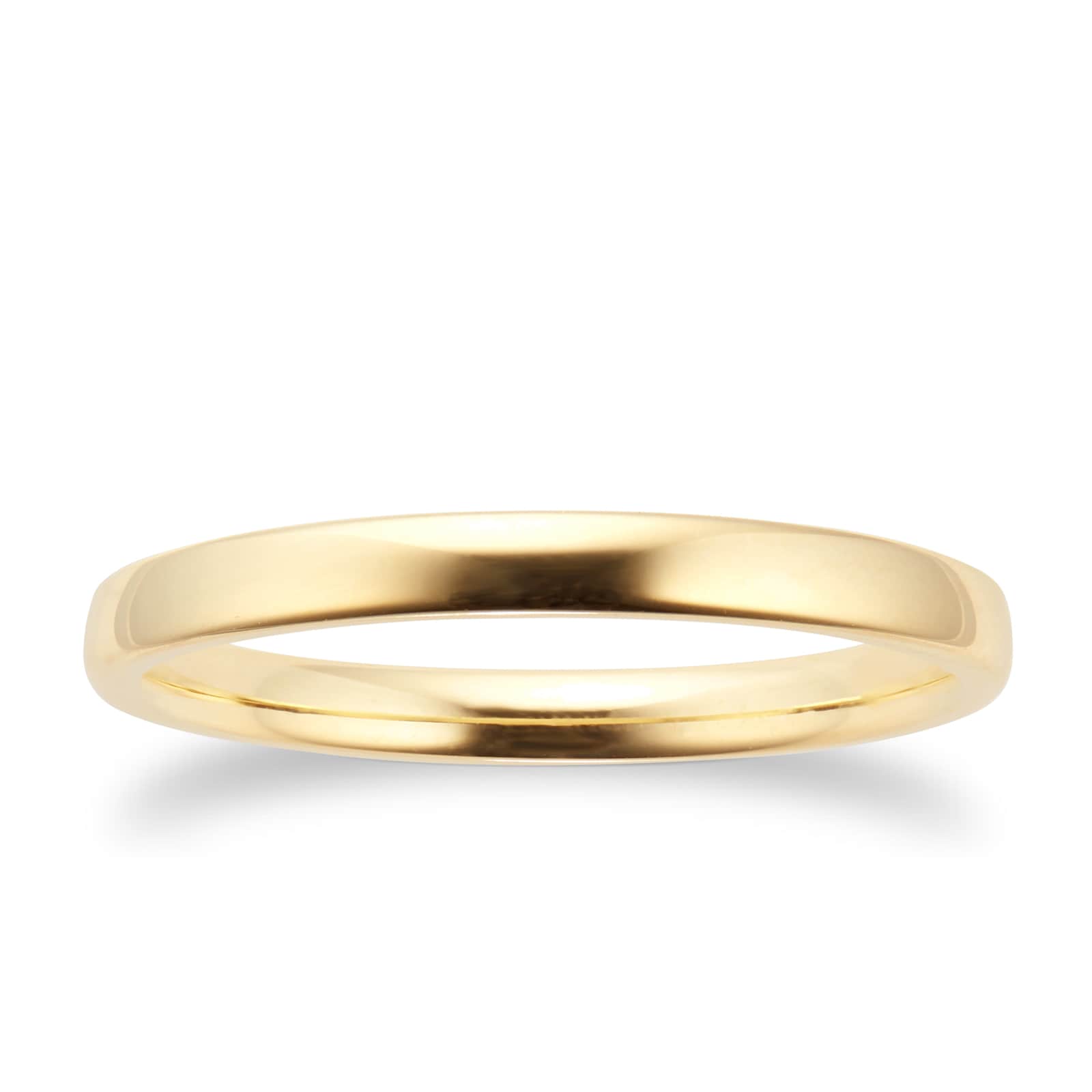 2mm Slight Court Standard Wedding Ring In 18 Carat Yellow Gold Ring Size P