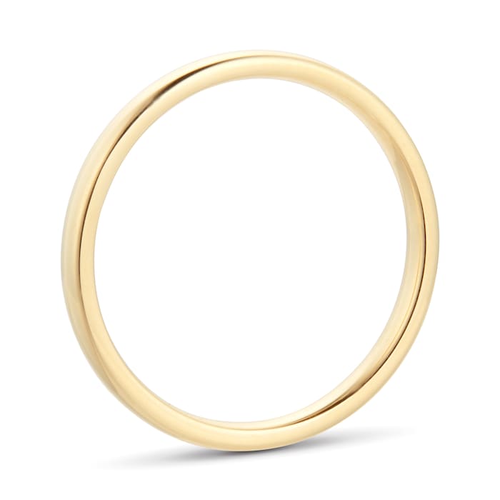 Goldsmiths 2mm Slight Court Standard  Wedding Ring In 18 Carat Yellow Gold - Ring Size J