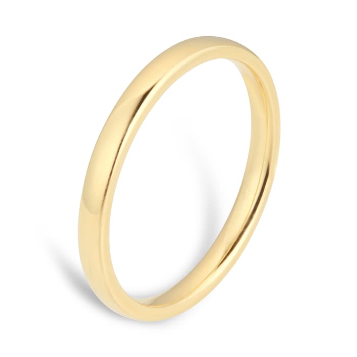 Goldsmiths 2mm Slight Court Standard  Wedding Ring In 18 Carat Yellow Gold - Ring Size K